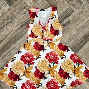 Spring floral mini dress